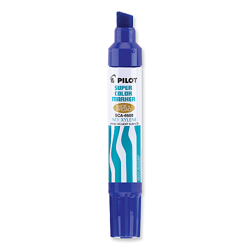 Pilot Jumbo Refillable Permanent Marker, Broad Chisel Tip, Blue (45200)