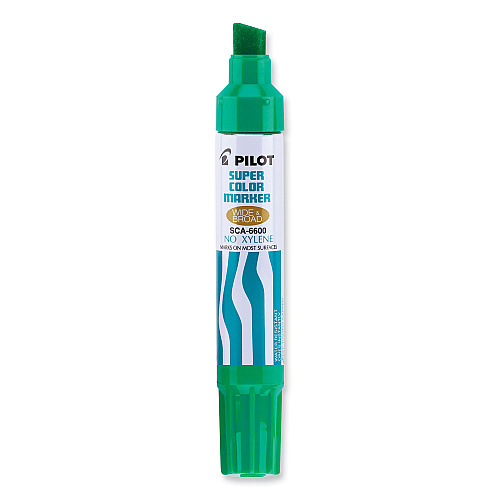 Pilot Jumbo Refillable Permanent Marker, Broad Chisel Tip, Green (45400)