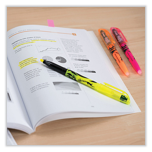 Pilot FriXion Light Erasable Highlighter, Yellow Ink, Chisel Tip, Yellow/Black Barrel, Dozen (46502)