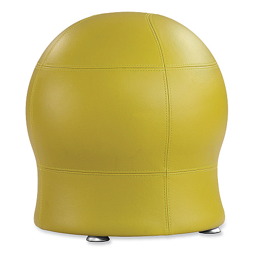 Safco Zenergy Ball Chair, Backless, Supports Up to 250 lb, Green Vinyl Seat, Silver Base (4751GV)