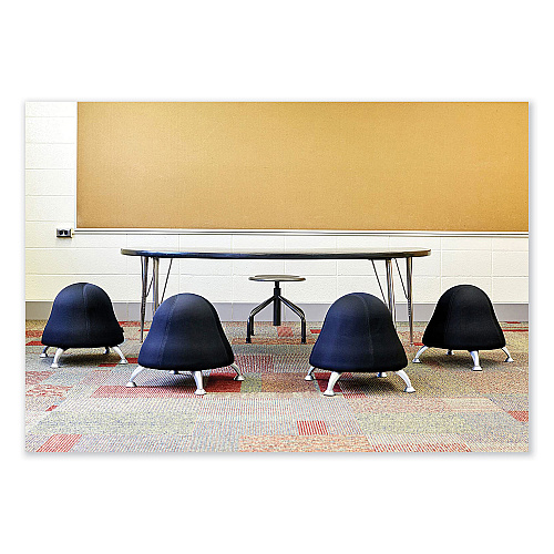 Safco Diesel Low Base Stool, Backless, Supports Up to 250 lb, 16" to 22" Seat Height, Black Seat, Pewter Base (6669)