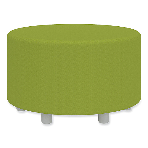 Safco Learn 30" Cylinder Vinyl Ottoman, 30w x 30d x 18h, Green (8123GV)