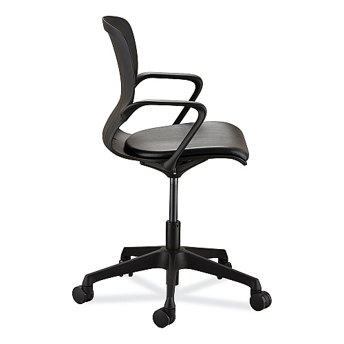 Safco Shell Desk Chair, Supports Up to 275 lb, 17" to 20" Seat Height, Black Seat, Black Back, Black Base (7013BL)