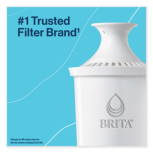 Brita Tahoe Water Pitcher with Standard Filter, 10 Cups, Clear, 2/Carton (50684CT)