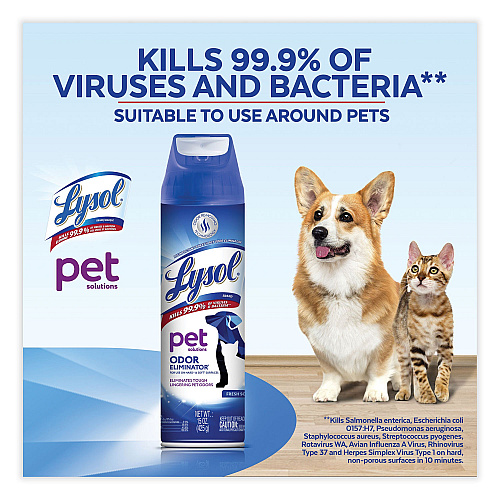 Lysol&reg; Disinfectant Spray II Pet Odor Eliminator, Fresh, 15 oz Aerosol Spray, 12/Carton (99804CT)
