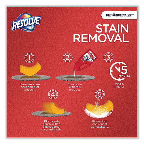 RESOLVE Pet Specialist Stain and Odor Remover, Citrus, 32 oz Trigger Spray Bottle, 12/Carton (99850CT)