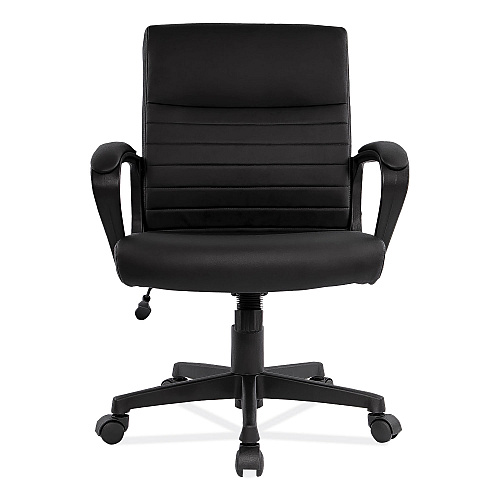 Alera Breich Series Manager Chair, Supports Up to 275 lbs, 16.73" to 20.39" Seat Height, Black Seat/Back, Black Base (ALEBC42B19)