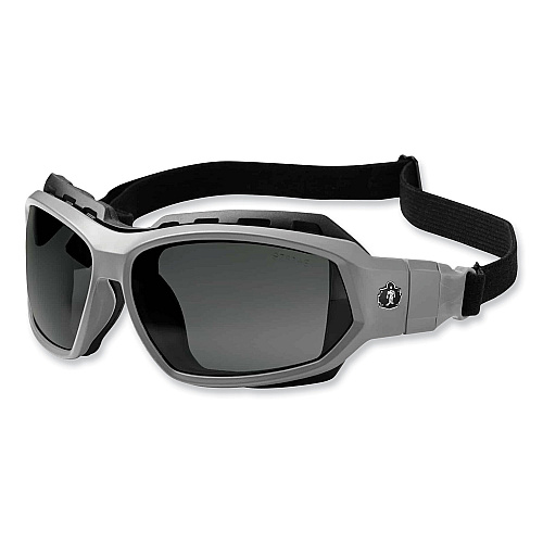 ergodyne Skullerz Loki Safety Glasses/Goggles, Matte Gray Nylon Impact Frame, Polarized Smoke Polycarbonate Lens (56131)