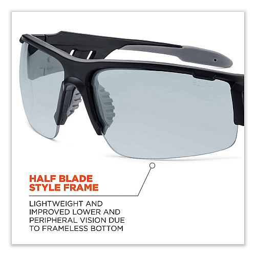 ergodyne Skullerz Dagr Safety Glasses, Matte Black Nylon Impact Frame, Indoor/Outdoor Polycarbonate Lens (52480)