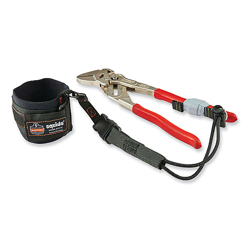 ergodyne Squids 3116 Pull-On Wrist Lanyard with Buckle, 3 lb Max Working Capacity, 7.5" Long, Black (19057)