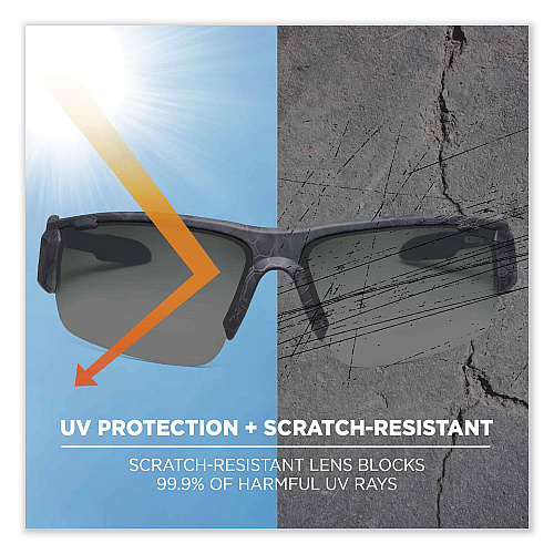 ergodyne Skullerz Dagr Safety Glasses, Kryptek Highlander Nylon Impact Frame, Smoke Polycarbonate Lens (52330)