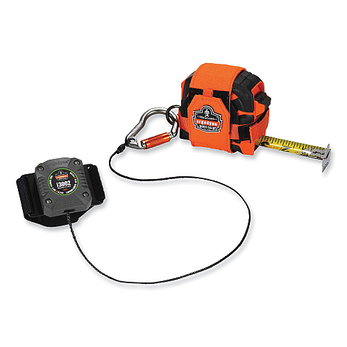 ergodyne Squids 3002 Retractable Lanyard with Carabiner + Belt-Loop Anchor, 2 lb Max Working Capacity, 6" to 48" Long, Gray (19302)