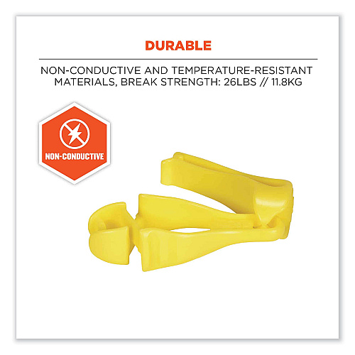 ergodyne Squids 3405 Belt Clip Glove Clip Holder, 1 x 1 x 6, Acetal Copolymer, Lime (19129)