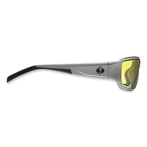 ergodyne Skullerz Thor Safety Glasses, Matte Gray Nylon Impact Frame, Yellow Polycarbonate Lens (51150)