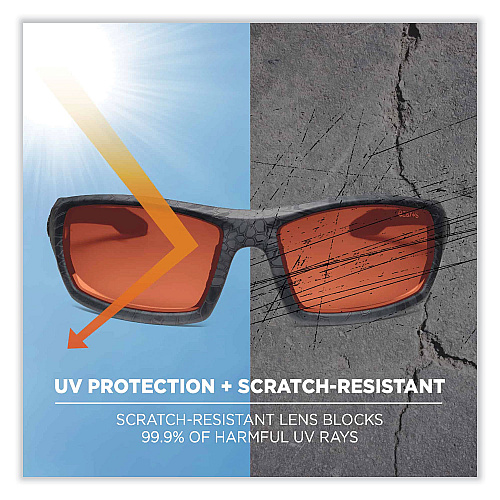 ergodyne Skullerz Odin Safety Glasses, Kryptek Typhon Nylon Impact Frame, Polarized Copper Polycarbonate Lens (50521)