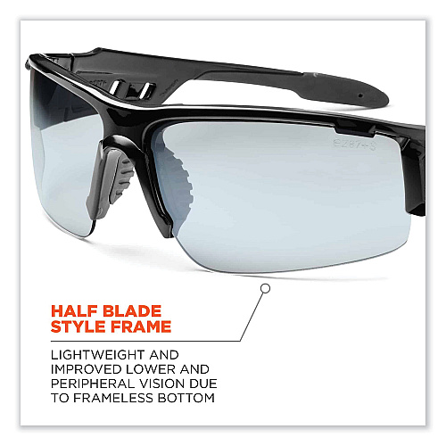 ergodyne Skullerz Dagr Safety Glasses, Black Nylon Impact Frame, AntiFog Indoor/Outdoor Polycarbonate Lens (52083)