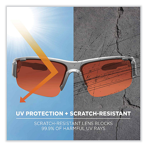 ergodyne Skullerz Dagr Safety Glasses, Matte Gray Nylon Impact Frame, Polarized Copper Polycarbonate Lens (52121)