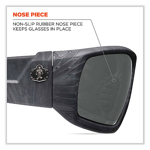 ergodyne Skullerz Odin Safety Glasses, Kryptek Highlander Nylon Impact Frame, Anti-Fog Smoke Polycarbonate Lens (50333)