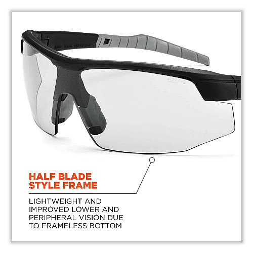 ergodyne Skullerz Skoll Safety Glasses, Matte Black Nylon Impact Frame, Indoor/Outdoor Polycarbonate Lens (59080)