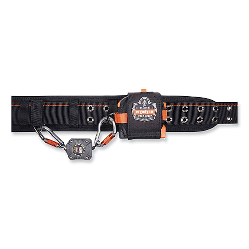 ergodyne Squids 3003 Retractable Lanyard with Two Carabiners, 2 lb Max Working Capacity, 8" to 48"Long, Gray (19303)