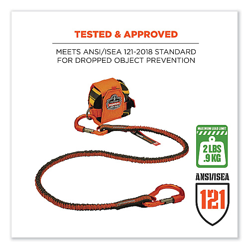 ergodyne Squids 3770 Belt Clip Tape Measure Holder, Large, 3.62 x 7.25 x 2.5, Polyester, Orange (19770)