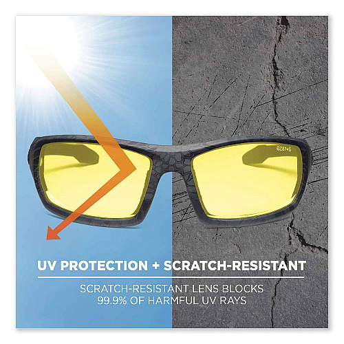 ergodyne Skullerz Odin Safety Glasses, Kryptek Highlander Nylon Impact Frame, Yellow Polycarbonate Lens (50350)