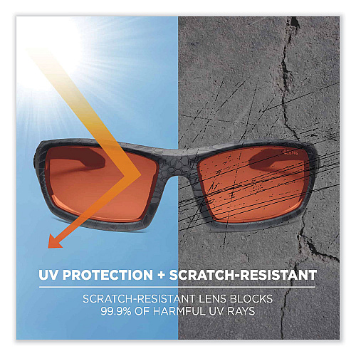 ergodyne Skullerz Odin Safety Glasses, Kryptek Highlander Nylon Impact Frame, Copper Polycarbonate Lens (50320)