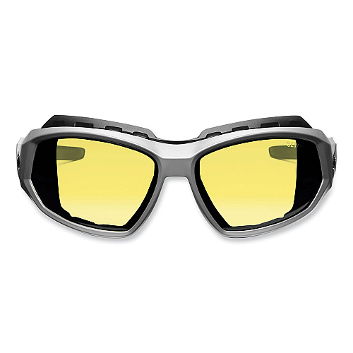 ergodyne Skullerz Loki Safety Glasses/Goggles, Matte Gray Nylon Impact Frame, Yellow Polycarbonate Lens (56150)