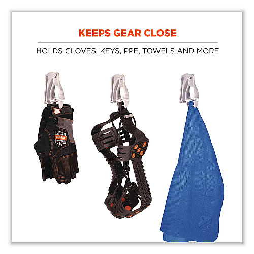 ergodyne Squids 3405 Belt Clip Glove Clip Holder, 1 x 1 x 6, Acetal Copolymer, Granite (19125)