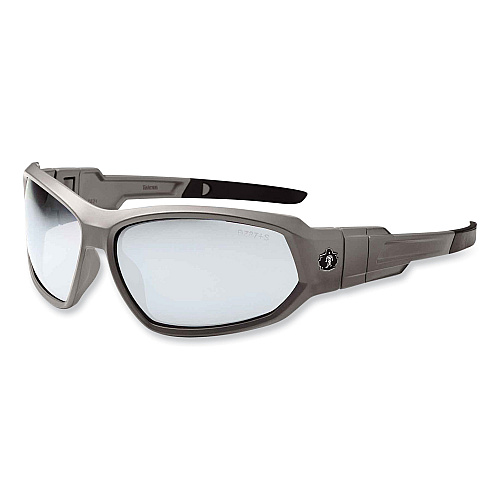 ergodyne Skullerz Loki Safety Glasses/Goggles, Matte Gray Nylon Impact Frame, Indoor/Outdoor Polycarbonate Lens (56180)
