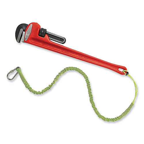 ergodyne Squids 3101 Lanyard with Stainless Steel Carabiner + Cinch-Loop, 15 lb Max Working Capacity, 35" to 45" Long, Lime (19007)