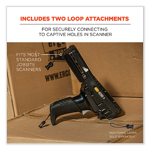 ergodyne Squids 3137 Padded Barcode Scanner Lanyard Sling, 49" to 60" Long, Black (19177)