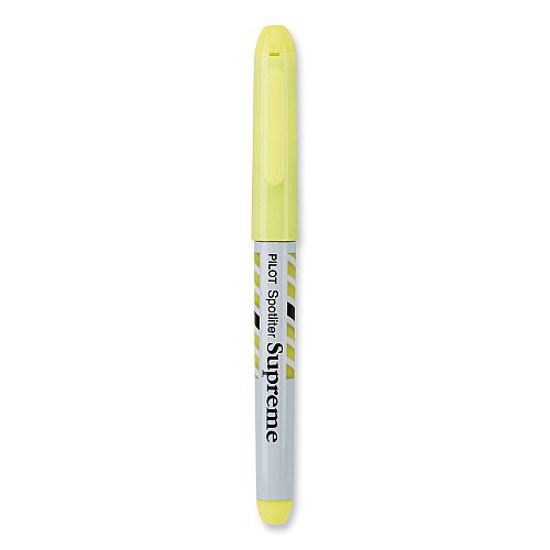 Pilot Spotliter Supreme Highlighter, Fluorescent Yellow Ink, Chisel Tip, Yellow/White Barrel, Dozen (16008)