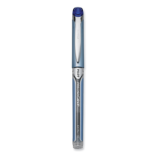 Pilot Precise Grip Roller Ball Pen, Stick, Extra-Fine 0.5 mm, Blue Ink, Blue Barrel (28802)