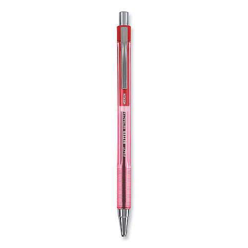 Pilot Better Ballpoint Pen, Retractable, Medium 1 mm, Red Ink, Translucent Red Barrel, Dozen (30007)