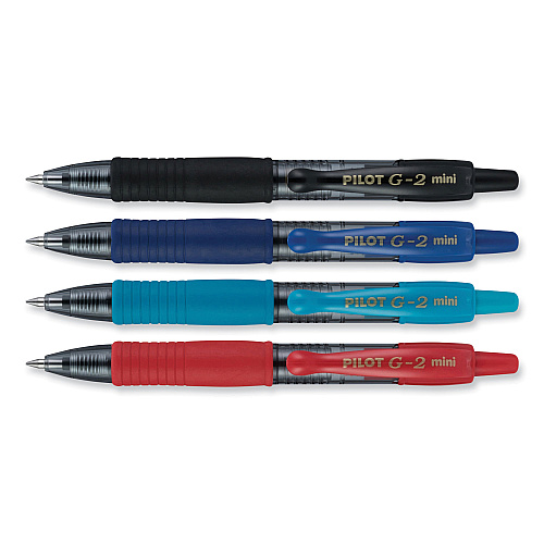 Pilot G2 Mini Gel Pen, Retractable, Fine 0.7 mm, Assorted Ink and Barrel Colors, 4/Pack (31737)