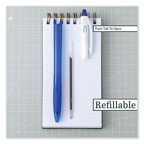 Pilot RexGrip BeGreen Ballpoint Pen, Retractable, Medium 1 mm, Blue Ink, Translucent Blue Barrel, Dozen (32371)
