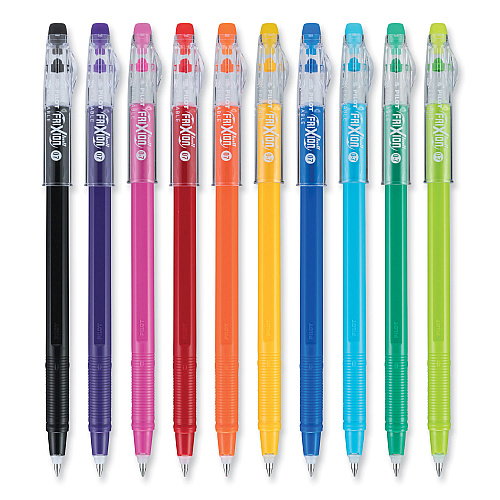 Pilot FriXion ColorSticks Erasable Gel Pen, Stick, Fine 0.7 mm, Assorted Ink and Barrel Colors, 10/Pack (32456)