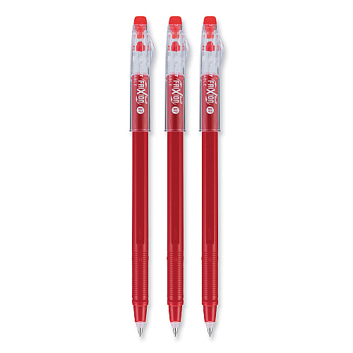 Pilot FriXion ColorSticks Erasable Gel Pen, Clipless Stick, Fine 0.7 mm, Red Ink, Red Barrel, Dozen (32467)