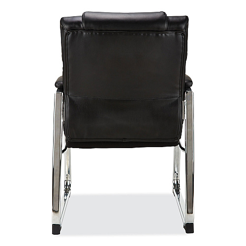 Alera Hildred Series Guest Chair, 25" x 28.94" x 37.8", Black Seat, Black Back, Chrome Base (ALEHD4319)