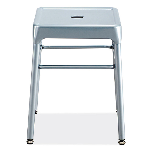 Safco Steel GuestBistro Stool, Backless, Supports Up to 250 lb, 18" Seat Height, Silver Seat, Silver Base (6604SL)