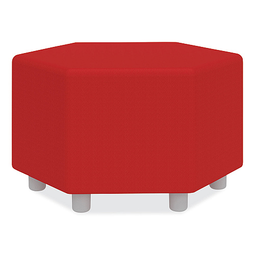 Safco Learn 30" Hexagon Vinyl Ottoman, 30w x 30d x 18h, Red (8124RV)