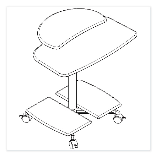 Safco Eastwinds Series FPD Computer Table, 28.5" x 26" x 29.5", Anthracite (948ANT)