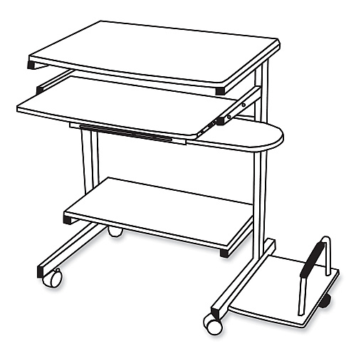 Safco Eastwinds Series Portrait PC Desk Cart, 36" x 19.25" x 31", Medium Cherry (946MEC)
