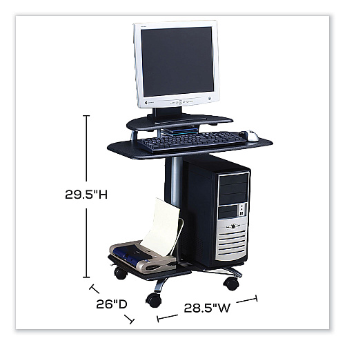 Safco Eastwinds Series FPD Computer Table, 28.5" x 26" x 29.5", Anthracite (948ANT)