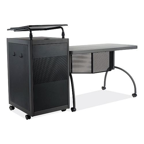 Oklahoma Sound Teacher's WorkPod Desk and Lectern Kit, 68" x 24" x 41", Charcoal Gray (TWP)