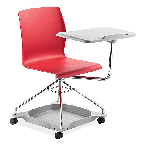 NPS CoGo Mobile Tablet Chair, Supports Up to 440 lb, 18.75" Seat Height, Red Seat, Red Back, Chrome Frame (COGO40)