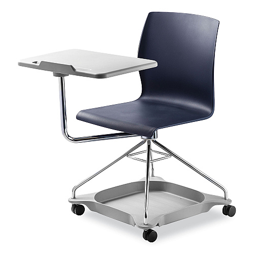 NPS CoGo Mobile Tablet Chair, Supports Up to 440 lb, 18.75" Seat Height, Blue Seat, Blue Back, Chrome Frame (COGO04)
