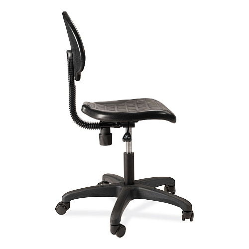 NPS 6700 Series Polyurethane Adj Height Task Chair, Supports 300 lb, 16" to 21" Seat Height, Black Seat, Black Back, Black Base (6716HB)