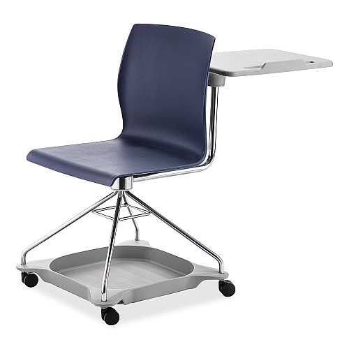 NPS CoGo Mobile Tablet Chair, Supports Up to 440 lb, 18.75" Seat Height, Blue Seat, Blue Back, Chrome Frame (COGO04)
